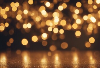 Festive abstract defocused Christmas background Golden Christmas lights sparkle beautiful round boke