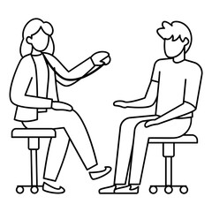 Cleaner throws medical rubbish Concept, Sanitation Workers Vector outline Design, Medical and Healthcare Scene Symbol, Diseases Diagnostics Sign, Doctor and Patient Characters Stock Illustration