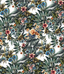 rose wild pattern textile collage texture design