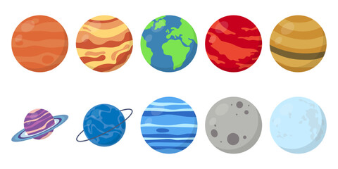 Planet Vector Illustration Set