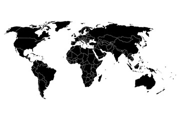 World Map Political - vector illustration
