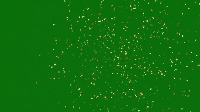 Dynamic Confetti Explosion - Festive 4K Animation for Your Holiday Projects! Colorful Party Confetti cascades in a Whirlwind of Glitter and Joy on a Stylish Green Background