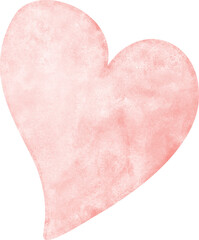Hand-painted watercolor texture light pink heart in Valentine collection