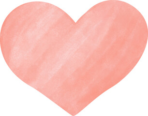 Hand-painted watercolor texture peachy heart in Valentine collection