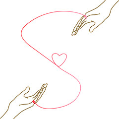 Soulmate destiny of love fate of soul tie illustration