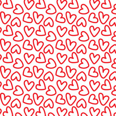 Love Hearts hand drawn doodle pattern background wallpaper textile fabric.