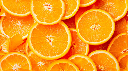 Orange slices background, fresh citrus fruit seamless repeating texture.
