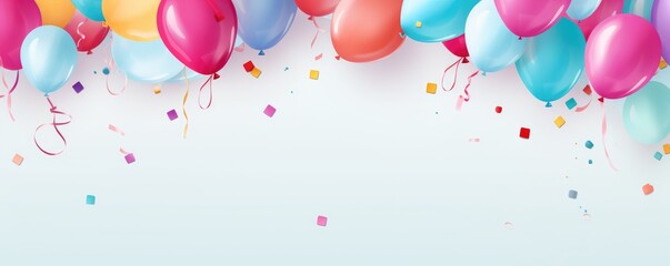 Obraz premium Birthday background theme with balloons and free space for your text.
