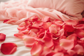 Obraz premium Bed of Love: Tender Rose Petals