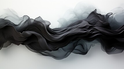 Black Stroke Element with Waves. - obrazy, fototapety, plakaty