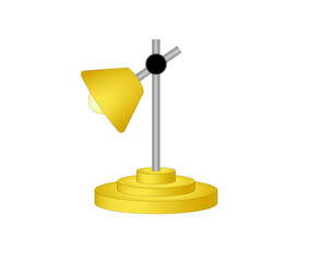 Vector illustration of a table lamp in yellow color