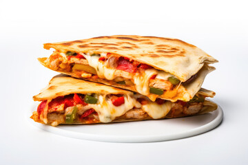 Cut Quesadilla Composition with Copy Space
