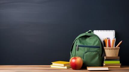 Enhance Online Learning with a Captivating Side View of a White Desk and School Supplies on Isolated Blackboard Background – Microstock Contributor’s High-Impact Image