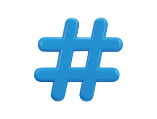 3d hashtag icon vector illustration