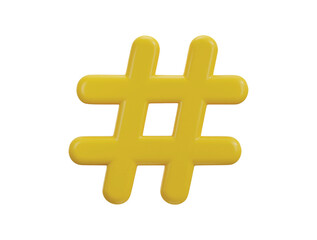 Obraz premium 3d hashtag icon vector illustration