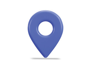 purple location 3d icon of gps pointer or navigation marker vector icon illustration