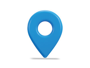 blue location 3d icon of gps pointer or navigation marker vector icon illustration