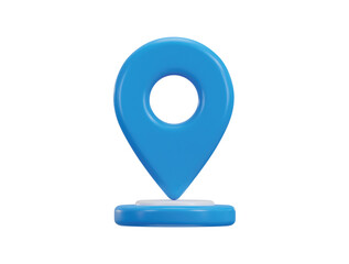 blue location 3d icon of gps pointer or navigation marker vector icon illustration