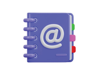 3d email address book symbol of contact book icon vector illustration