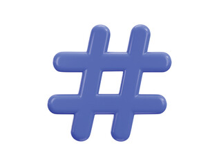 3d hashtag symbol icon vector illustration