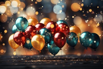 Festive background with colorful balloons