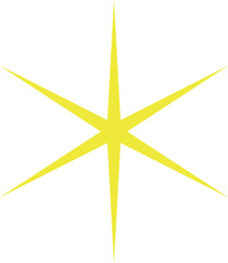 黄色の星のキラキラエフェクト　ベタ色