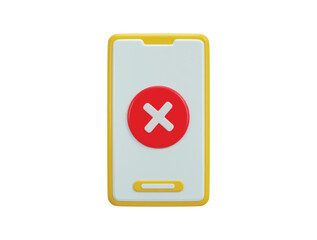 3d smartphone with error icon vector illustration