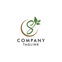 Leaf Vector template Letter S logo