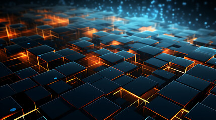 Fototapeta premium Modern digital abstract 3D rendering background. used in the description of network abilities, technological processes