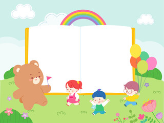 Naklejka premium Recruitment of children, spring, and children, admission