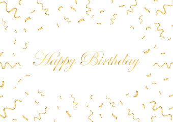 Fototapeta na wymiar Happy Birthday Greeting Card with Confetti. Birthday Party and Celebration. Vector Illustration. 