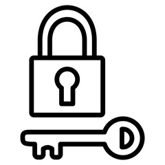Key Lock Icon Element For Design