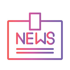 Press Card Badge Gradient Outline Icon