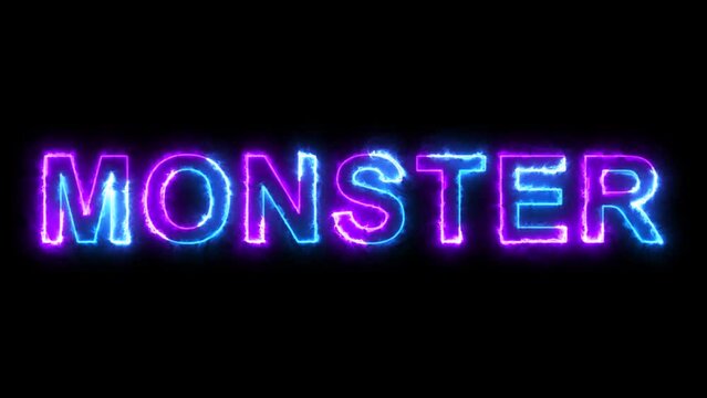 Neon letter Z, Zombie, Monster with alpha channel, neon alphabet for banner in 4K.