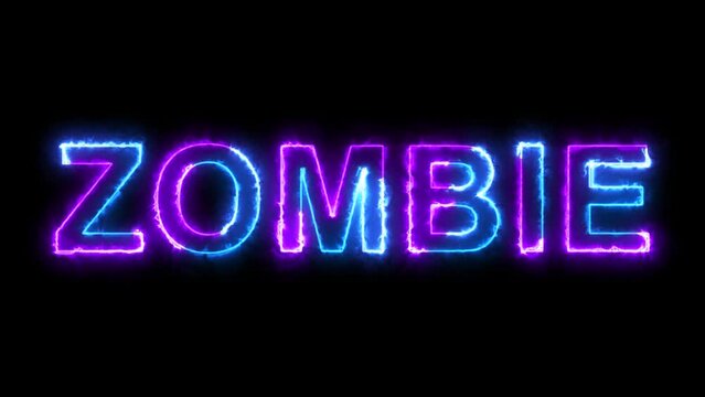 Neon letter Z, Zombie, Monster with alpha channel, neon alphabet for banner in 4K.