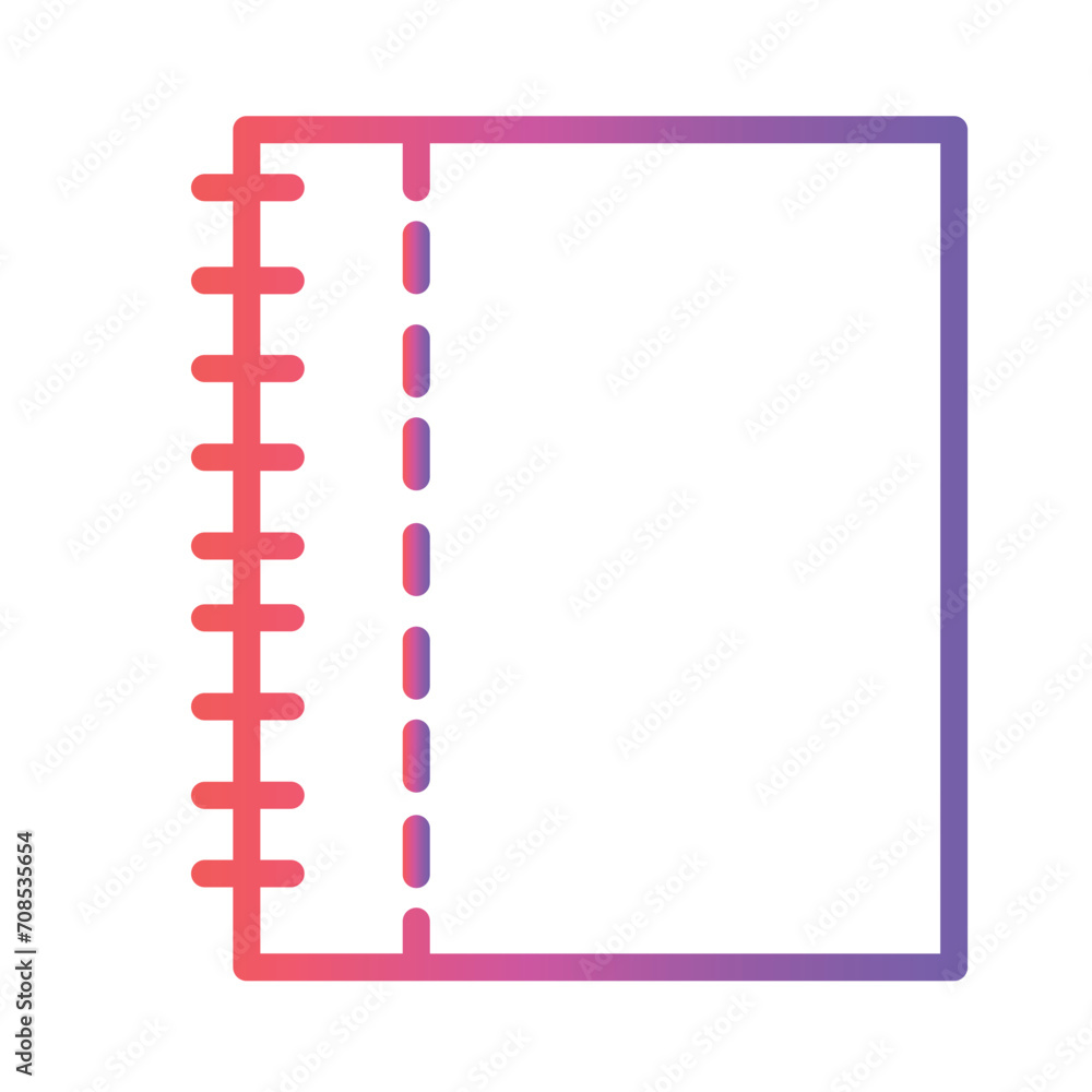 Poster notebook notepad school gradient outline icon