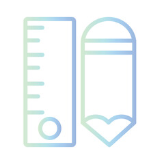 Ruler Pencil Scale Gradient Outline Icon