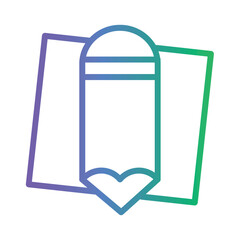 Pencil Stationery Paper Gradient Outline Icon