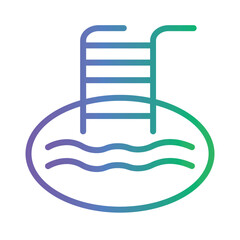 Hotel Pool Service Gradient Outline Icon
