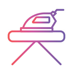 Dry Iron Laundry Gradient Outline Icon