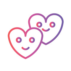 Binding Couple Family Gradient Outline Icon