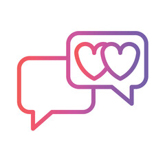 Fototapeta premium Bubble Chat Hearts Gradient Outline Icon