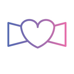 Hearts Love Romantic Gradient Outline Icon