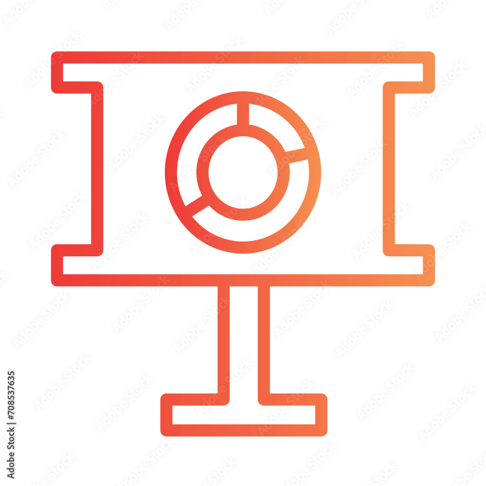 Poster collection cycle data gradient outline icon