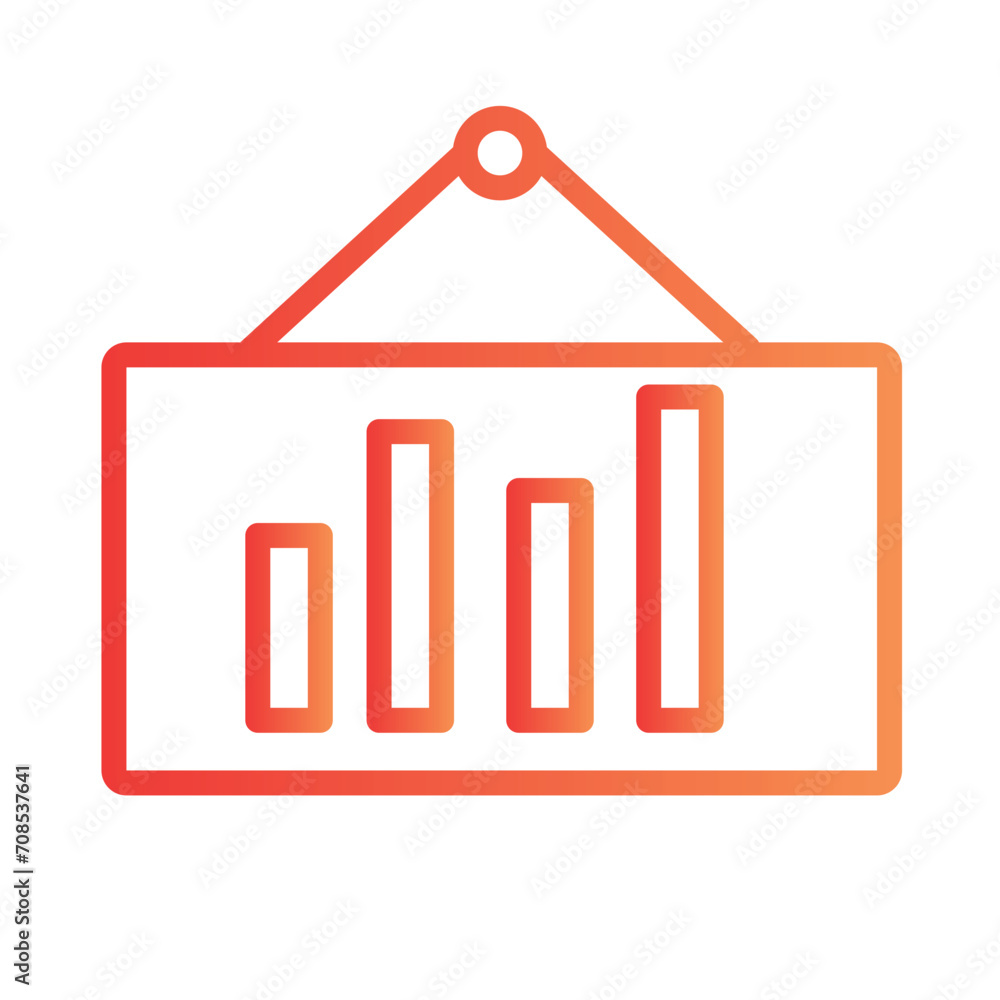 Poster collection cycle data gradient outline icon