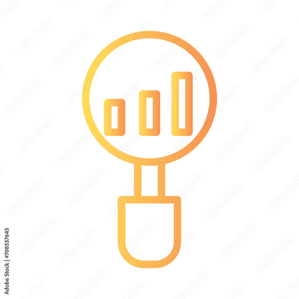 Poster chart search graph gradient outline icon