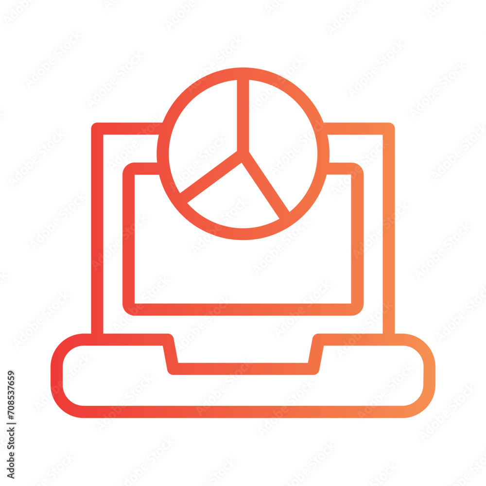Poster data analysis charts gradient outline icon