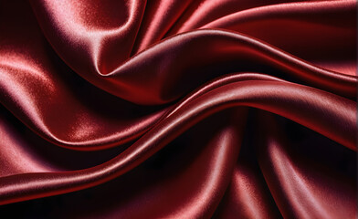 Fototapeta premium Abstract background luxury cloth or liquid wave or wavy folds of grunge red silk texture satin velvet material or luxurious background or elegant wallpaper design. Generative AI