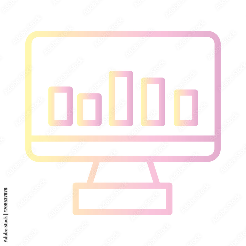 Poster online report data gradient outline icon