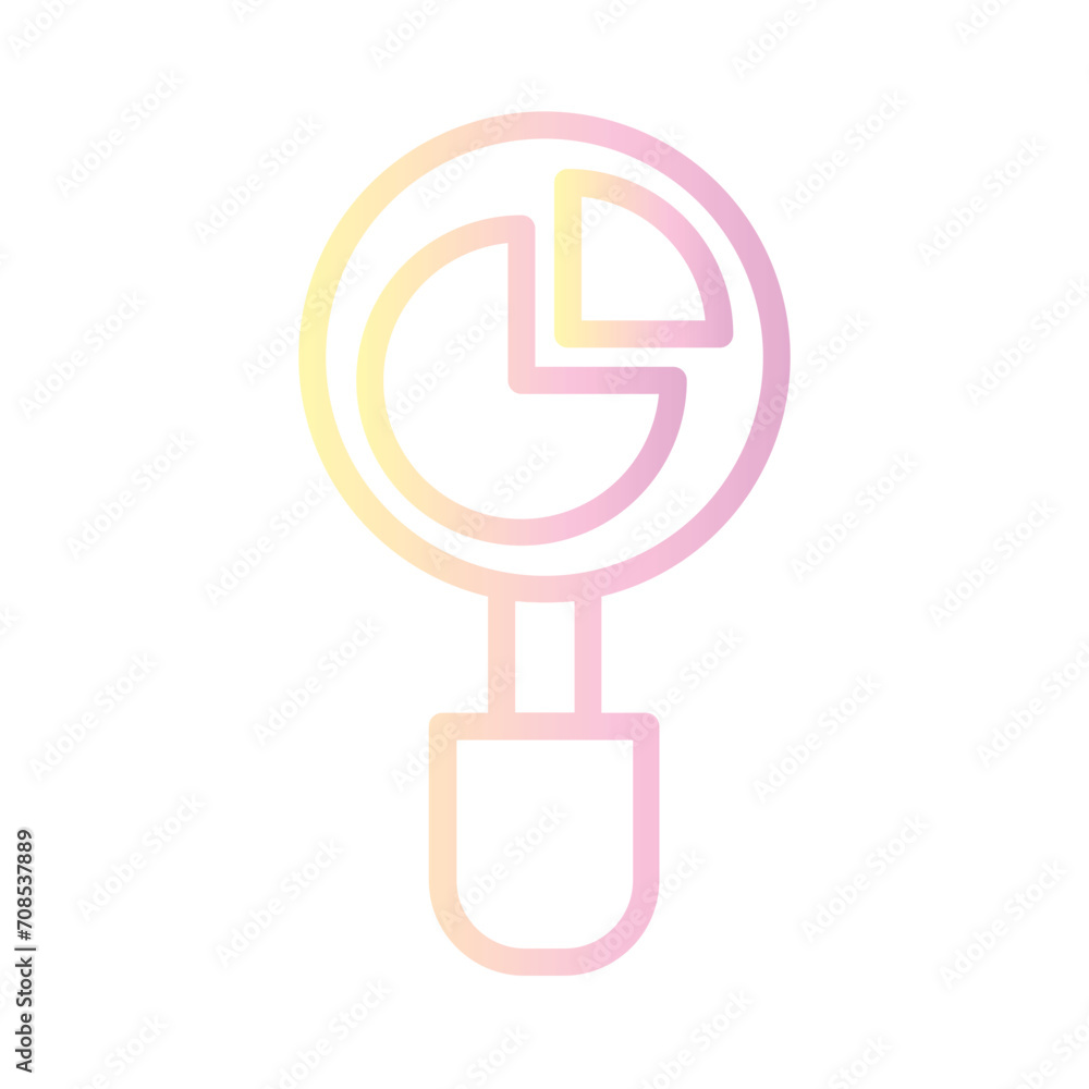 Poster pie graph search gradient outline icon